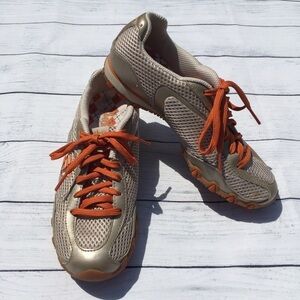 EUC Skechers Gold/Orange Sneakers with bling